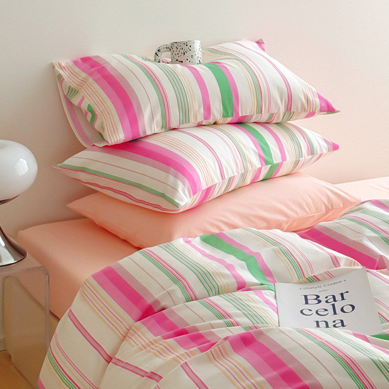 Blush Rainbow: 40s Cotton Twill Duvet Cover (Grand Size Outlet)