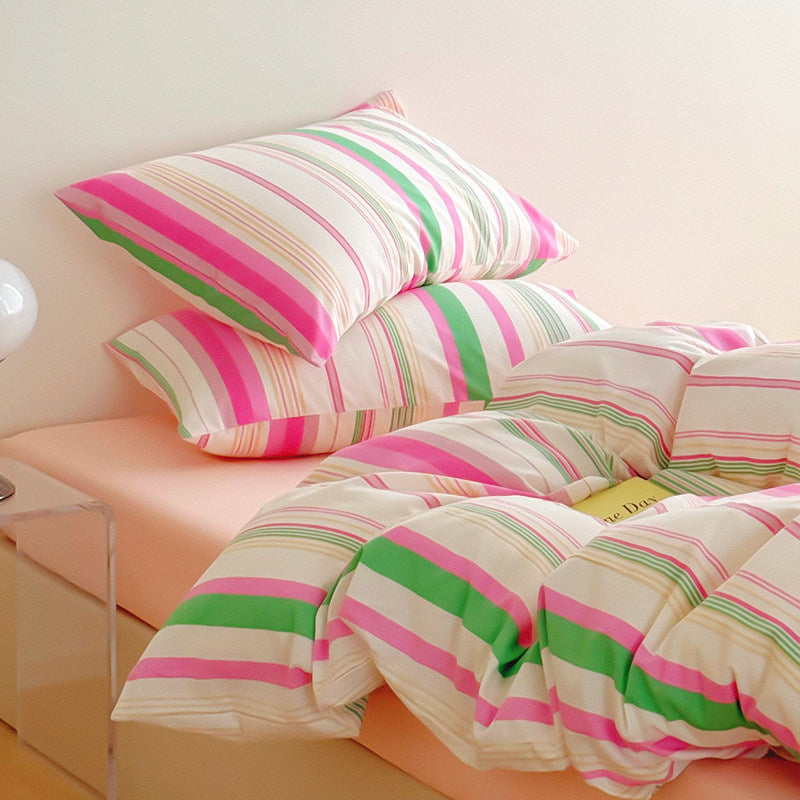 Blush Rainbow: 40s Cotton Twill Duvet Cover (Grand Size Outlet)