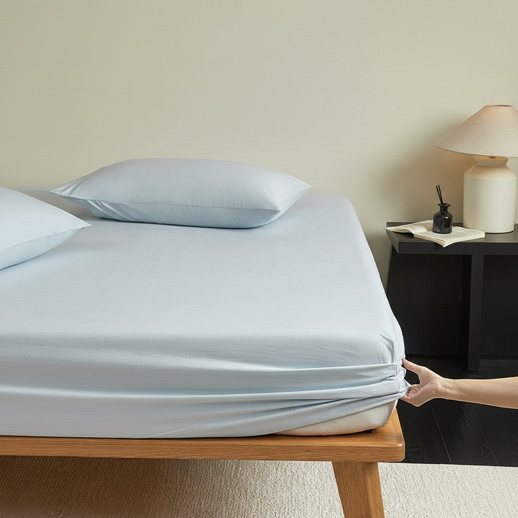 300TC Washed Cotton Fitted Sheet