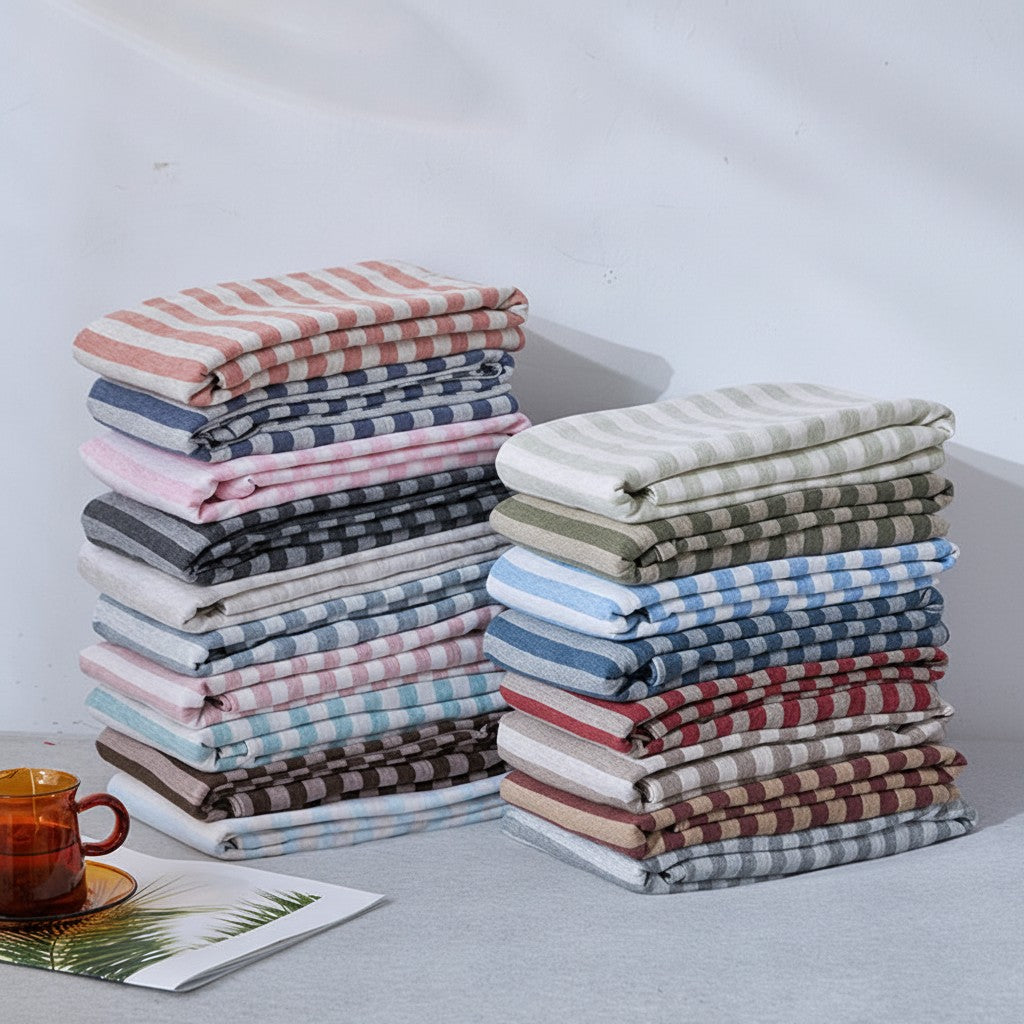 Fine Stripe Cotton Jersey Pillowcase
