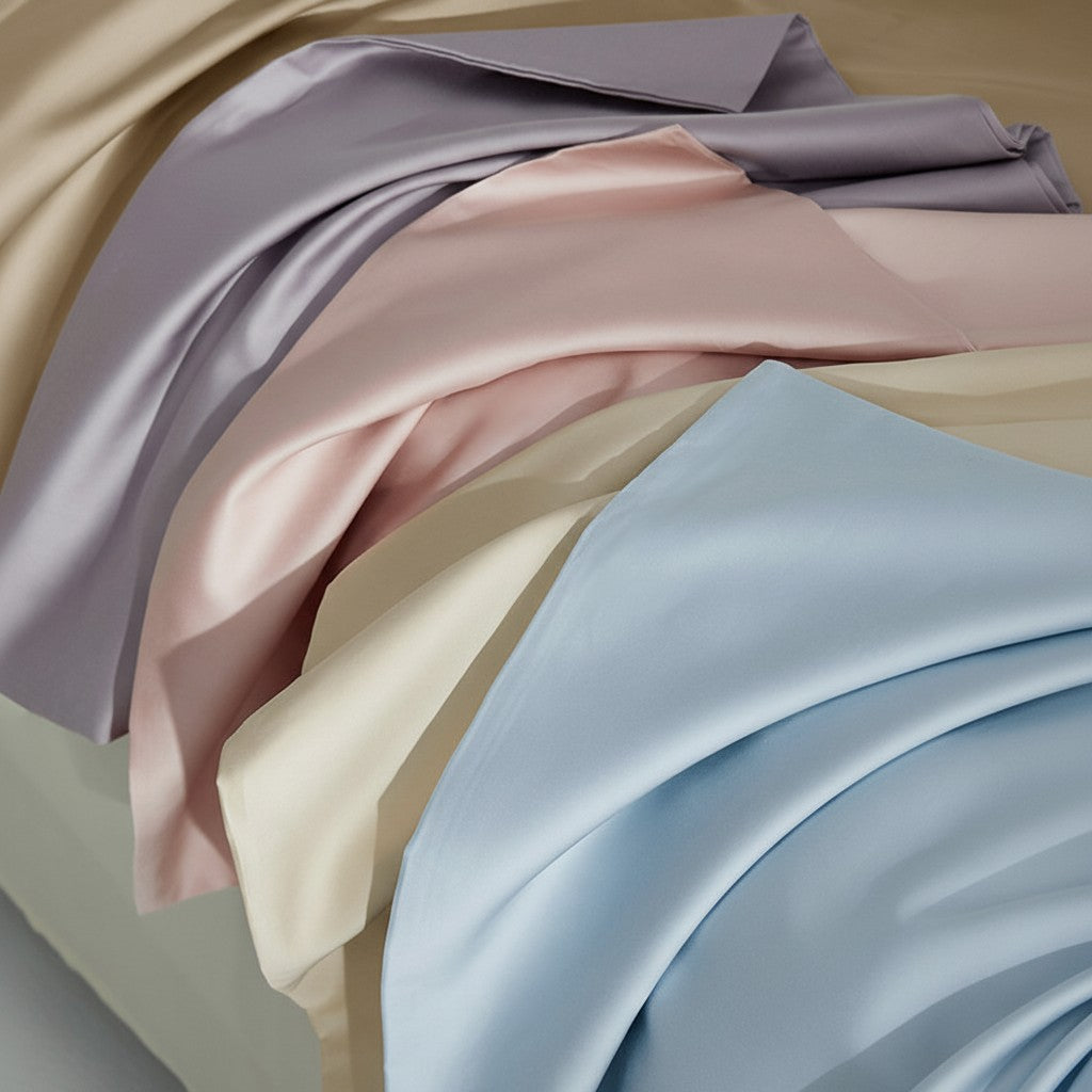 330 Thread Count Long-Staple Cotton Sateen Pillowcase– Blue Collection
