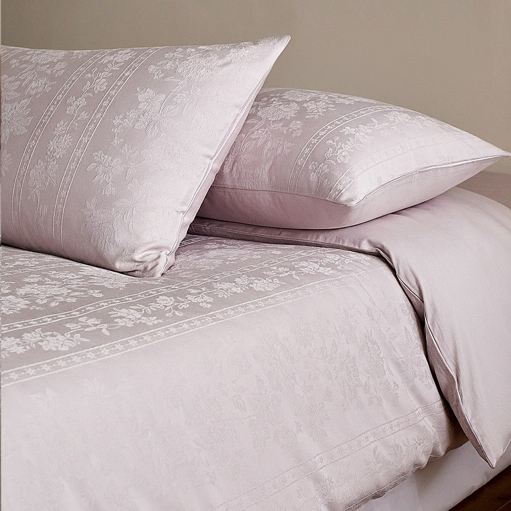 300TC Artisanal Floral Jacquard Fitted Suite: Includes Complimentary Mulberry Silk Insert