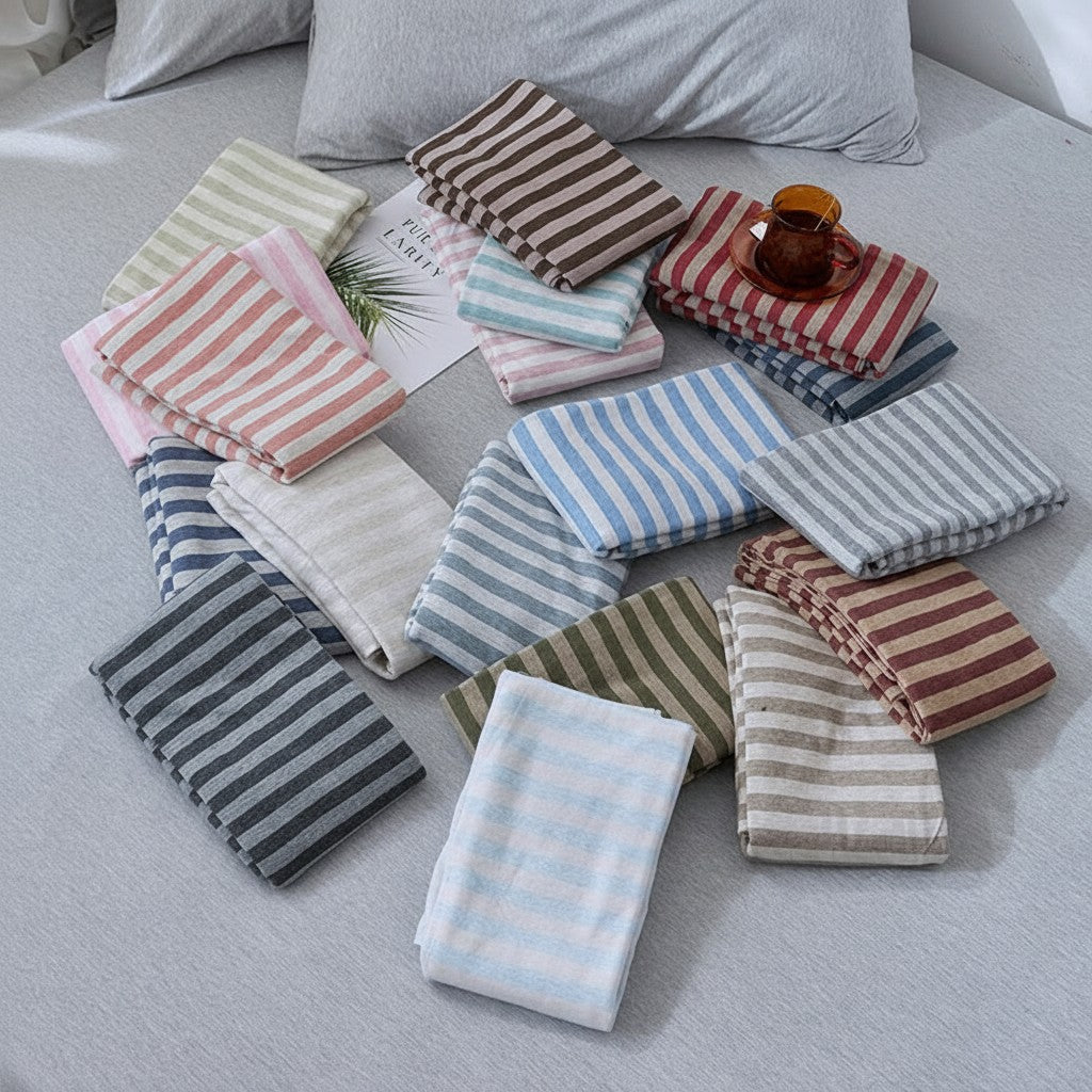 Classic Stripe Cotton Jersey Pillowcase