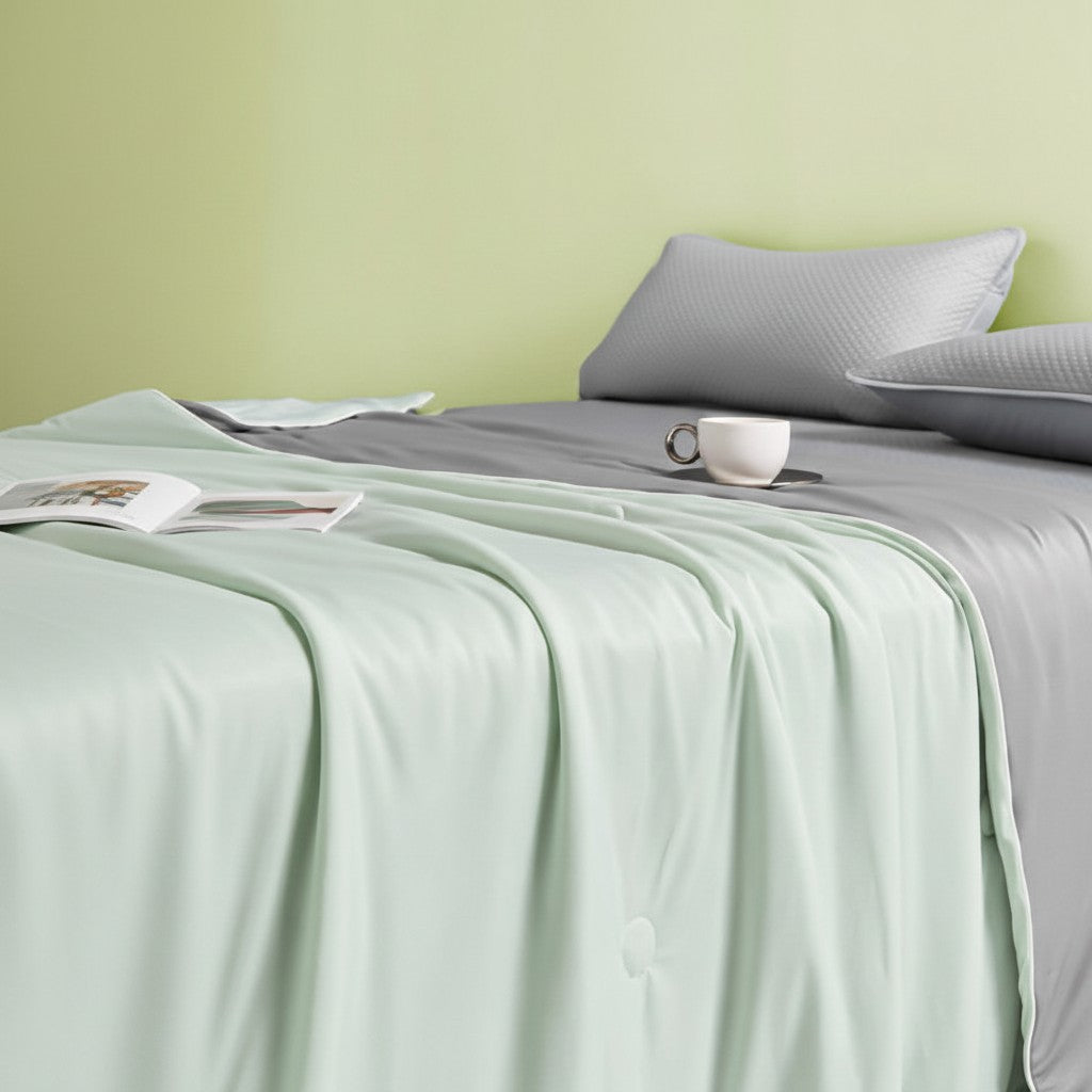 Coverless Ice Silk Cooling Quilt: Reversible Duet (Grand Size Outlet)