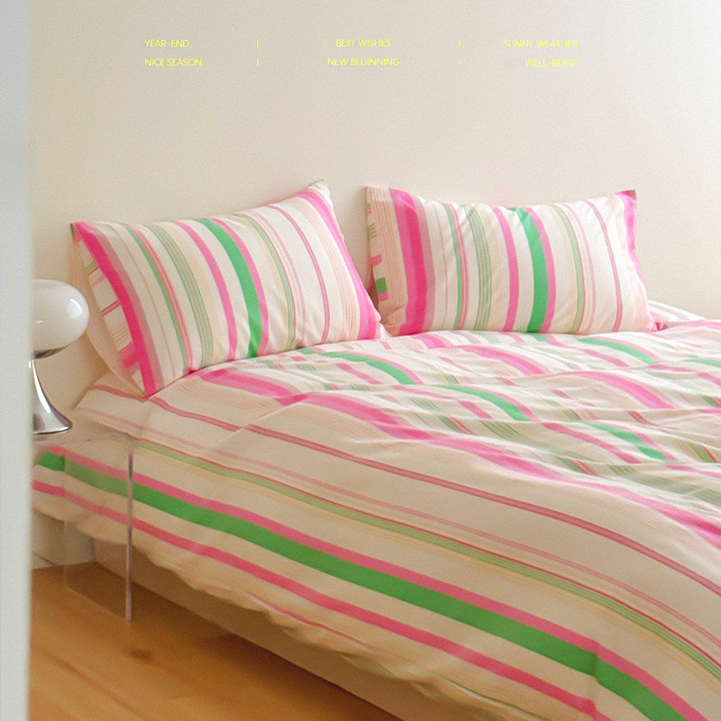 Blush Rainbow: 40s Cotton Twill Duvet Cover (Grand Size Outlet)