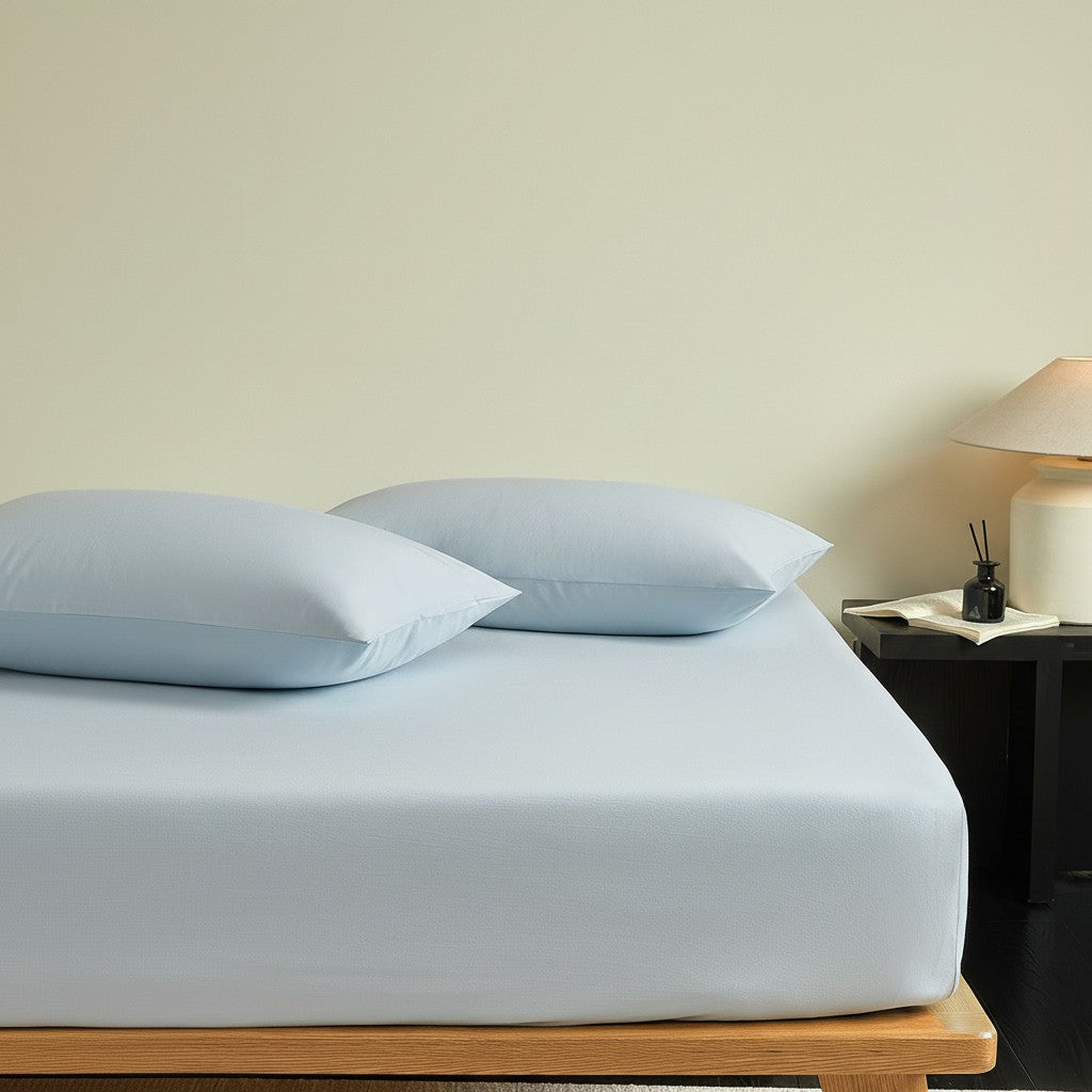 300TC Washed Cotton Fitted Sheet