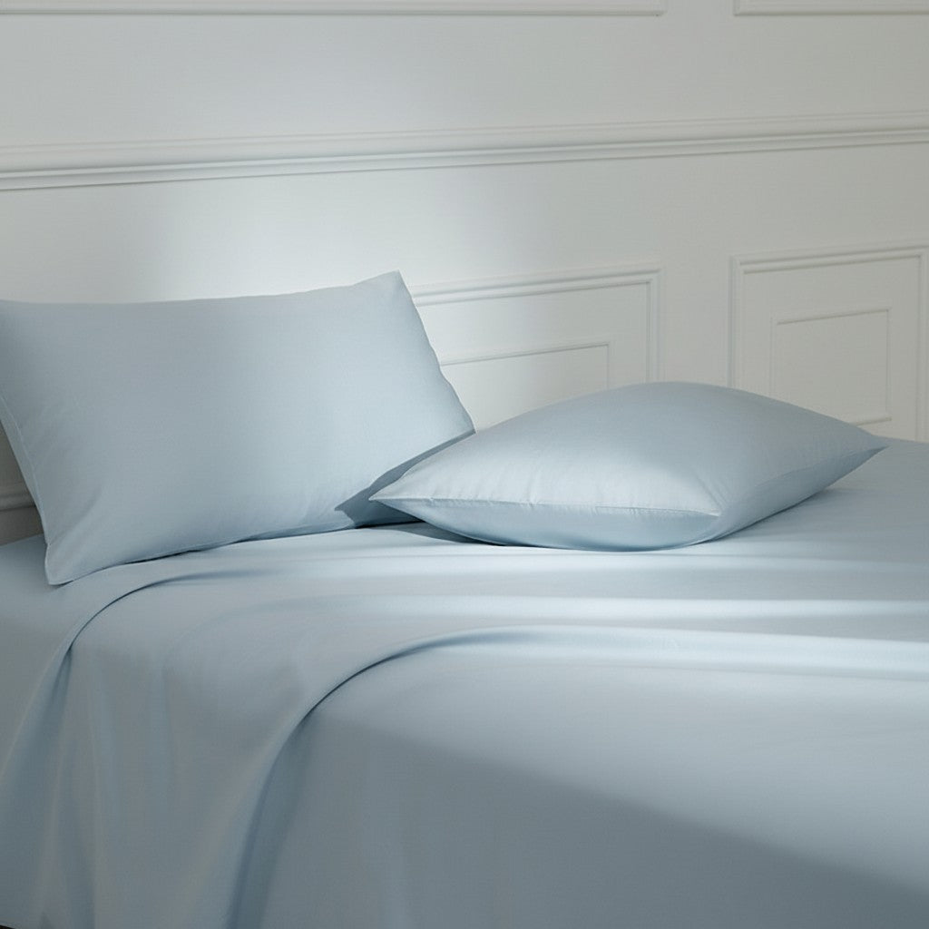 330 Thread Count Long-Staple Cotton Sateen Pillowcase– Blue Collection