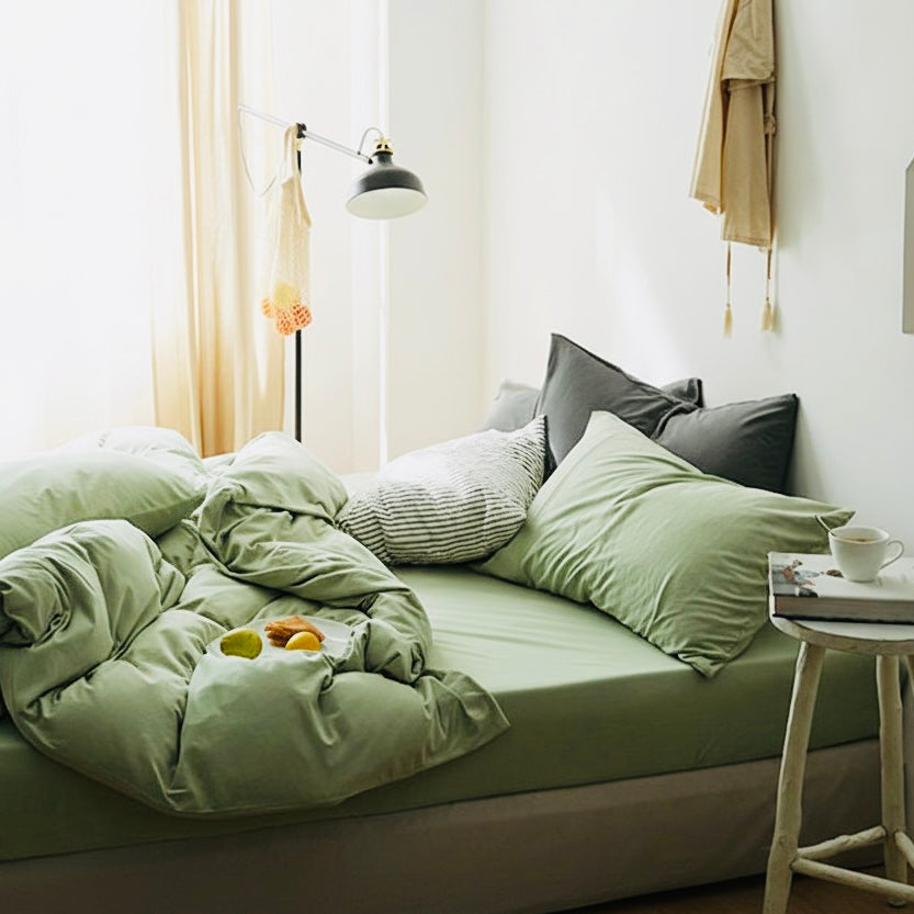 Plain Cotton Jersey Duvet Cover Set