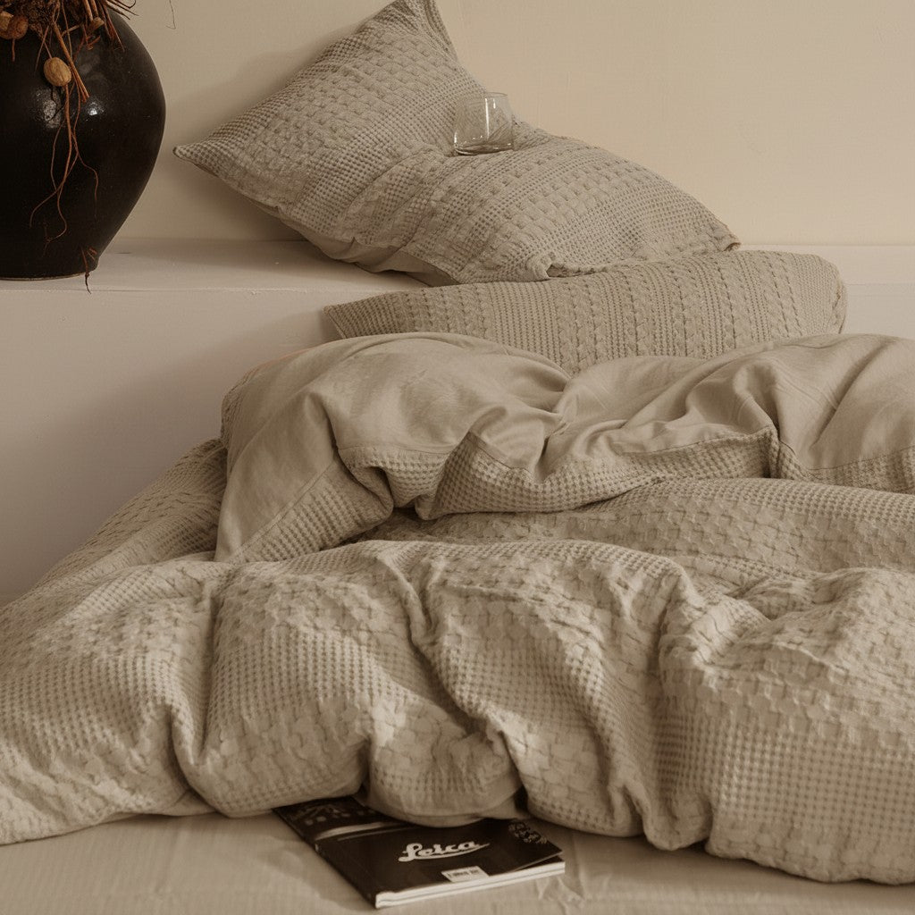 40s Cotton Waffle 4-Piece Bedding Set