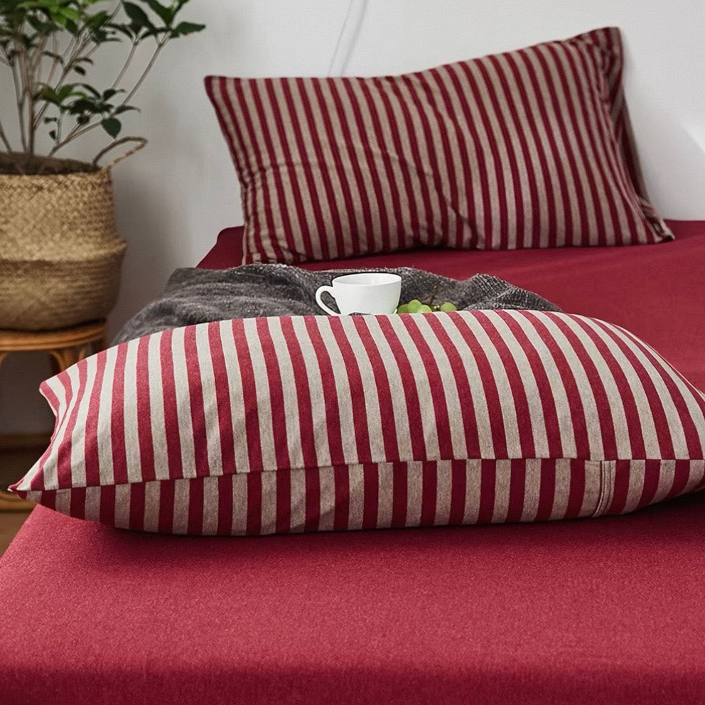 Classic Stripe Cotton Jersey Pillowcase