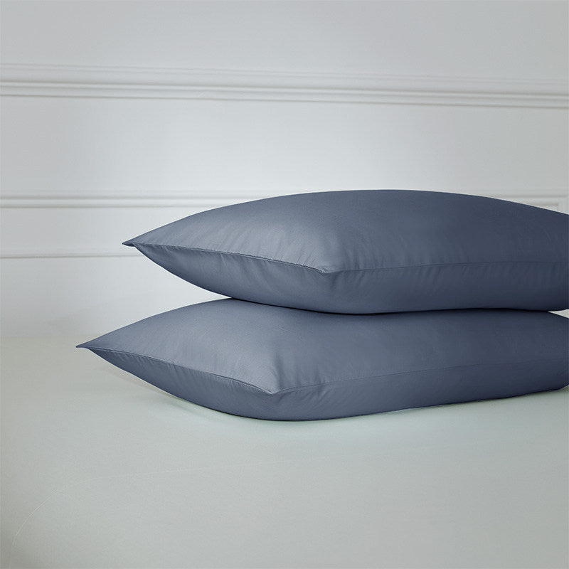 330 Thread Count Long-Staple Cotton Sateen Pillowcase– Blue Collection