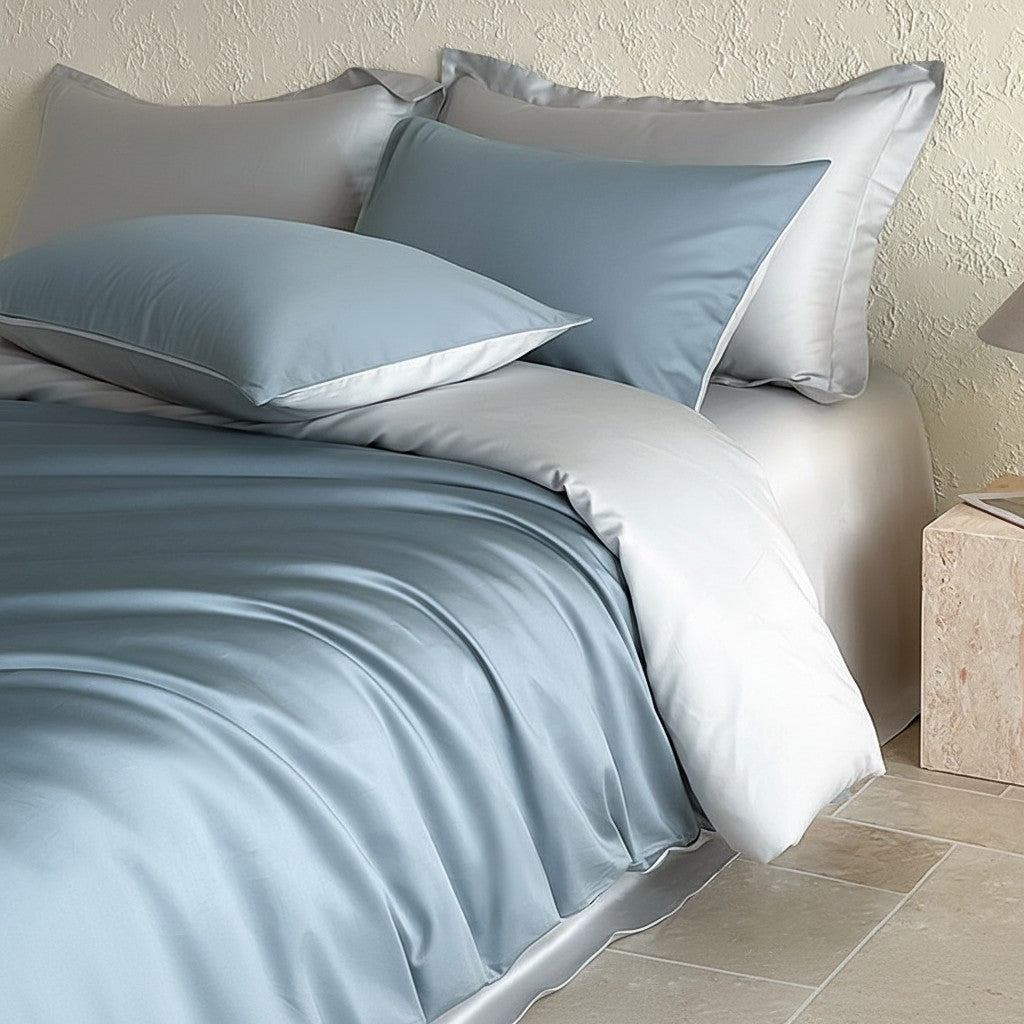 400TC Reversible Sateen Smooth Double-Twisted Long-Staple Cotton Duvet Cover