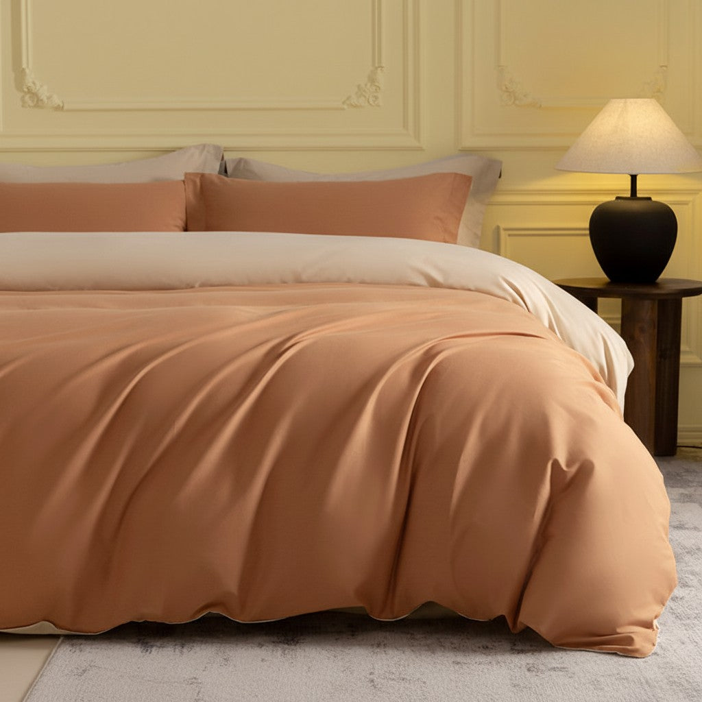 1000TC Luxury Double-Brushed Two-Tone Fitted Suite: Includes Complimentary Mulberry Silk Insert