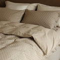 300TC Washed Cotton Checkerboard Jacquard Flat Suite: Includes Complimentary Mulberry Silk Insert