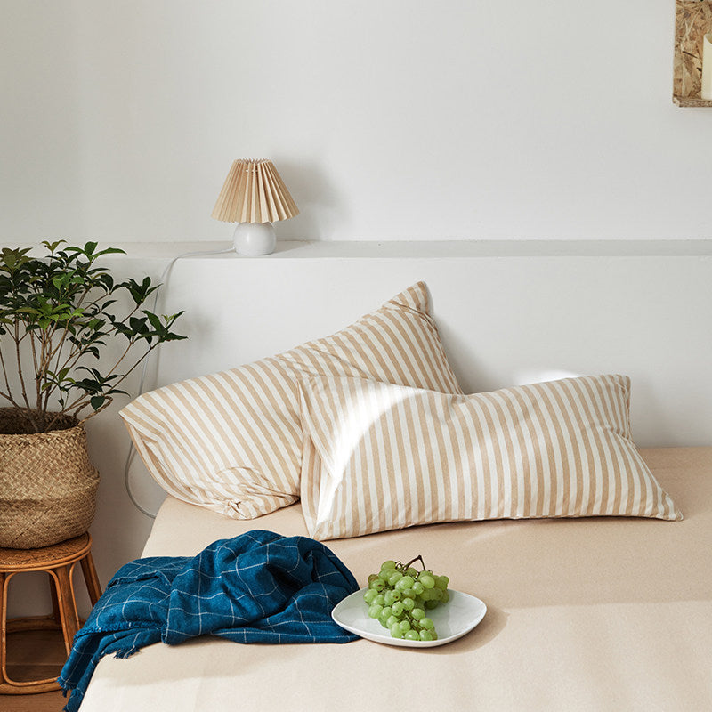 Classic Stripe Cotton Jersey Pillowcase