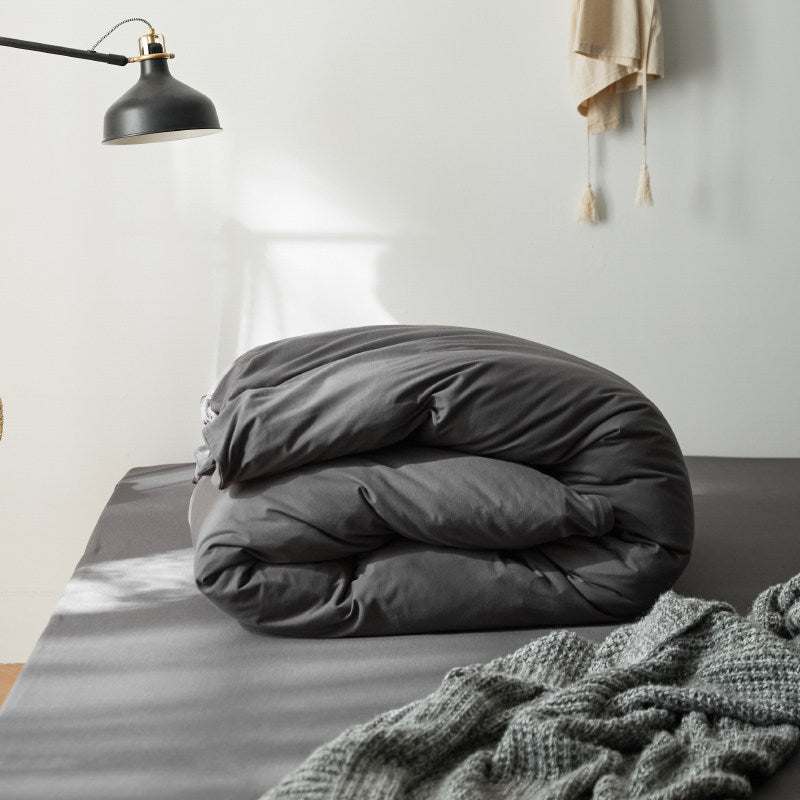 Plain Cotton Jersey Duvet Cover Set