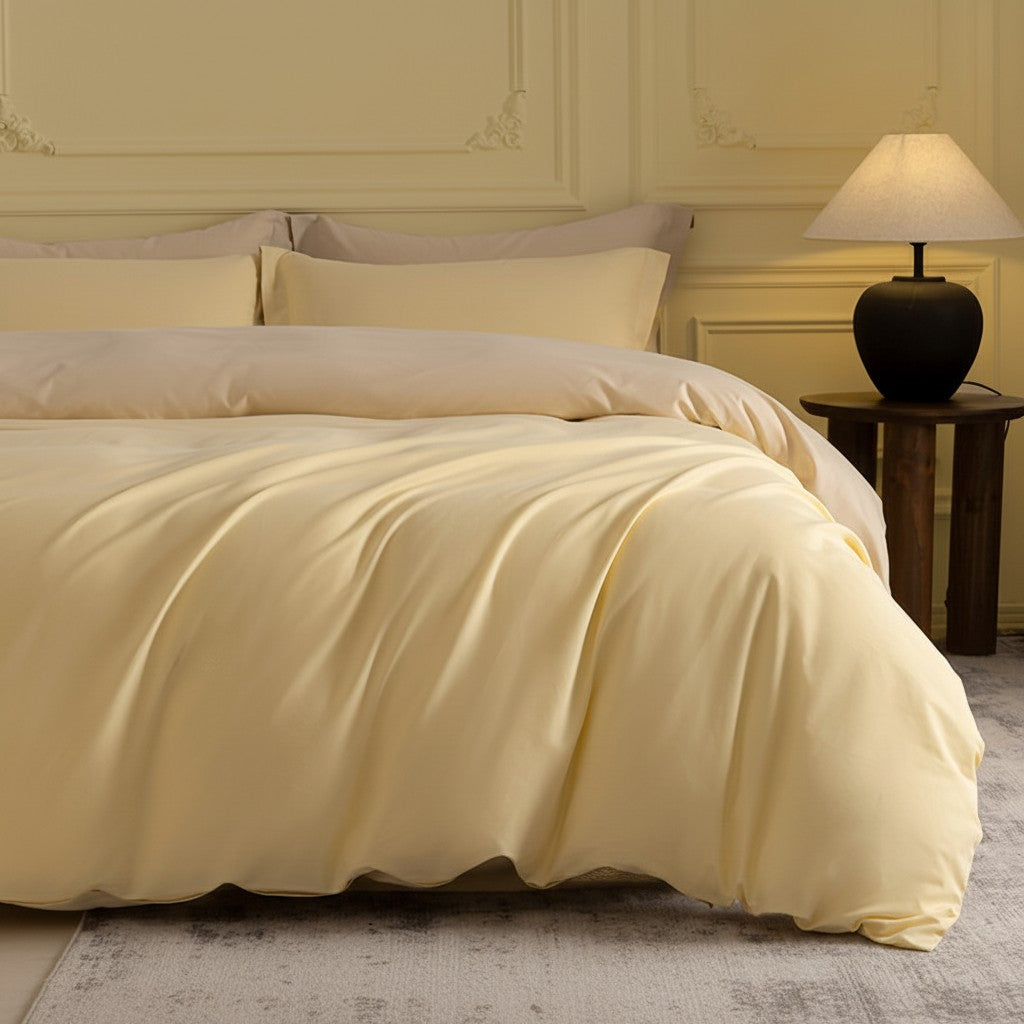 1000TC Luxury Double-Brushed Two-Tone Fitted Suite: Includes Complimentary Mulberry Silk Insert