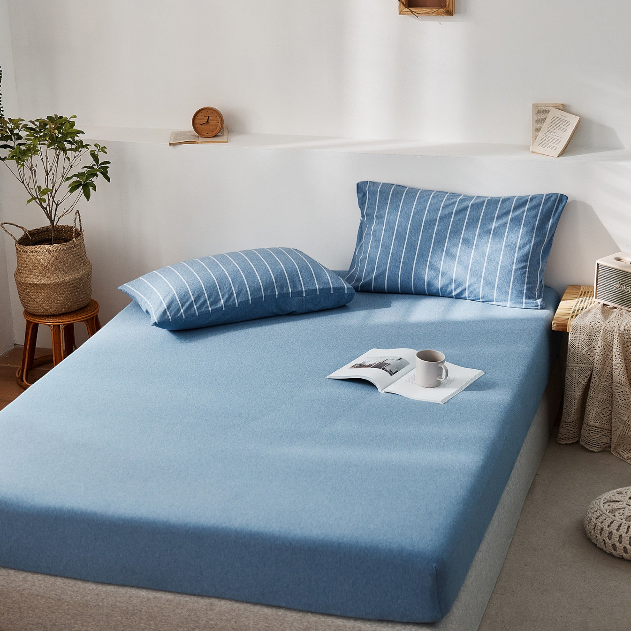 Plain Cotton Jersey Fitted Sheet