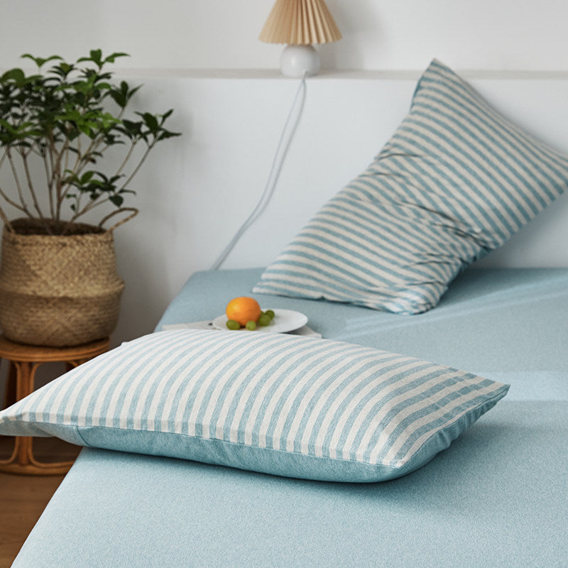 Classic Stripe Cotton Jersey Duvet Cover Set
