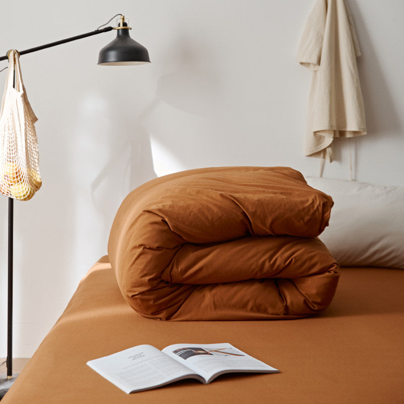 Plain Cotton Jersey Duvet Cover Set
