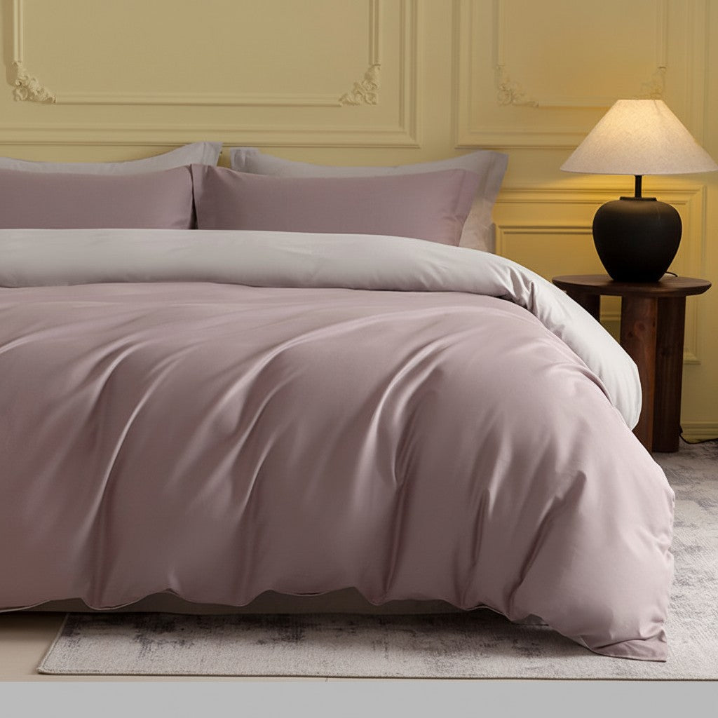 1000TC Luxury Double-Brushed Two-Tone Fitted Suite: Includes Complimentary Mulberry Silk Insert