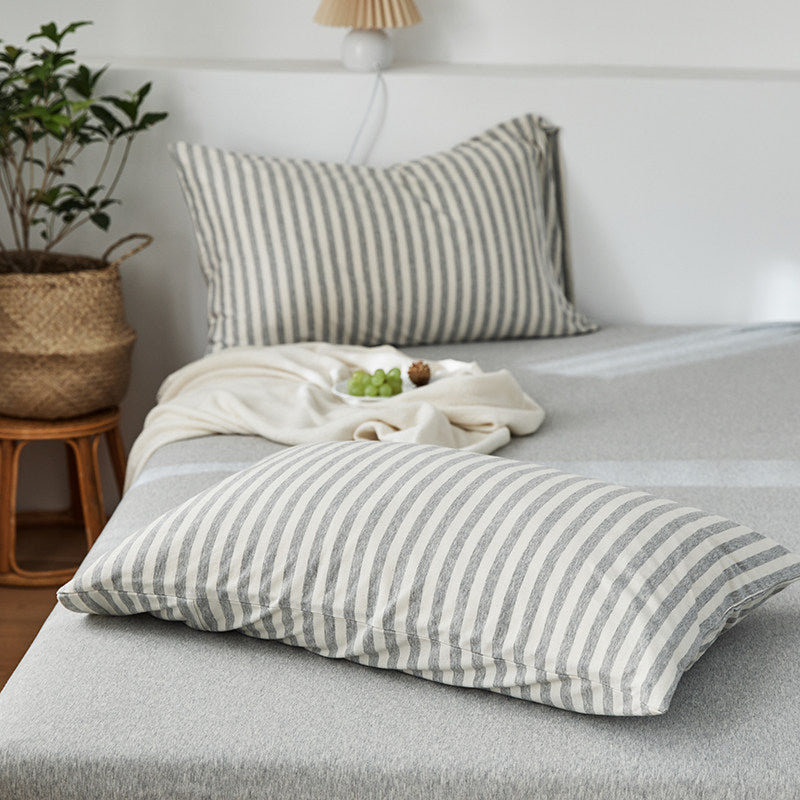 Classic Stripe Cotton Jersey Duvet Cover Set