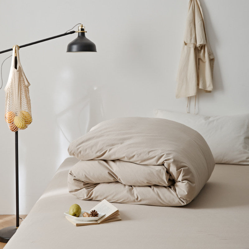 Plain Cotton Jersey Duvet Cover Set