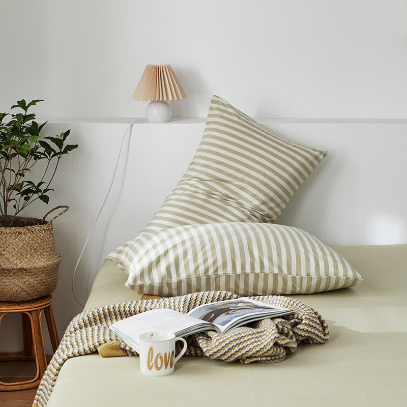 Classic Stripe Cotton Jersey Duvet Cover Set
