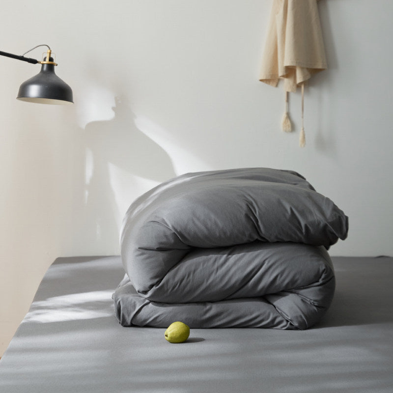 Plain Cotton Jersey Duvet Cover Set