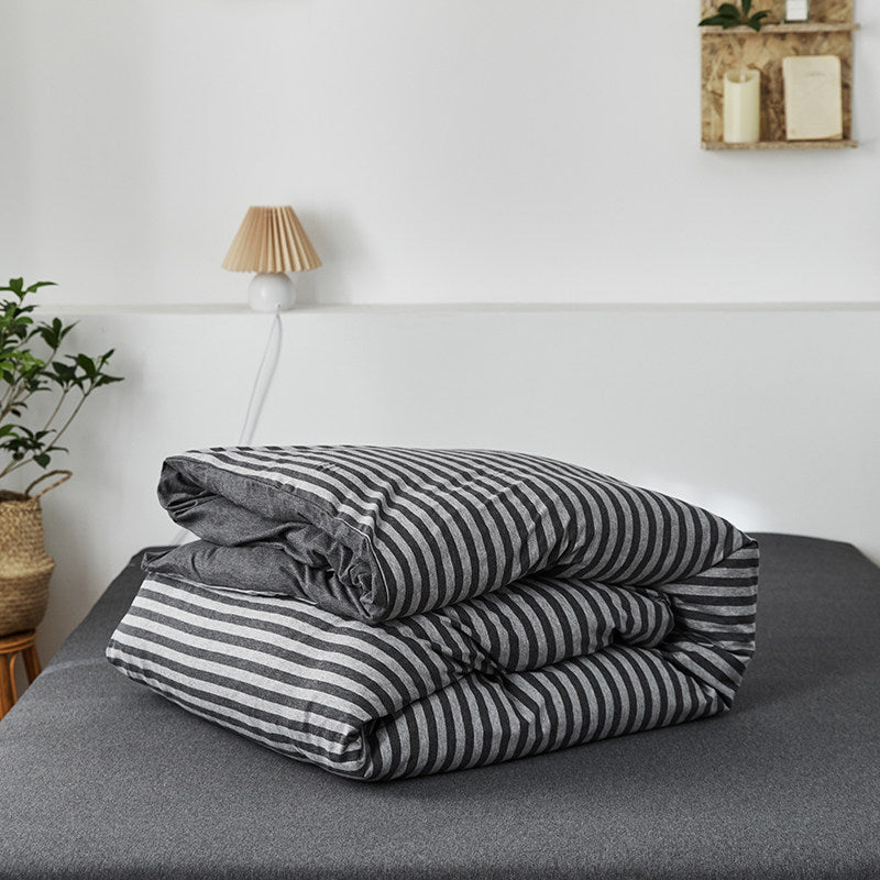Classic Stripe Cotton Jersey Duvet Cover