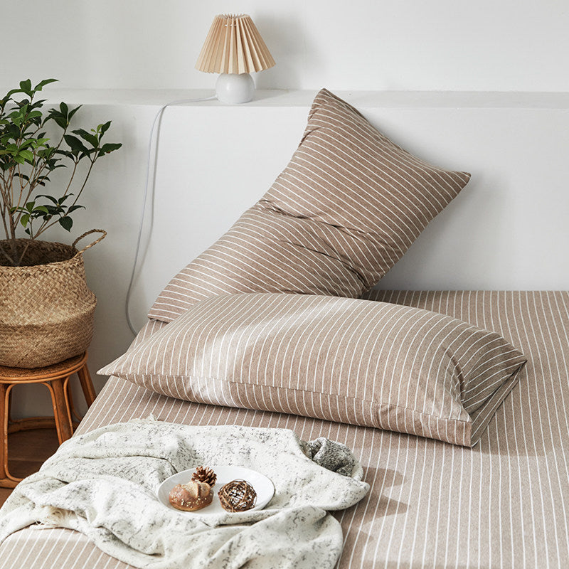 Fine Stripe Cotton Jersey Pillowcase