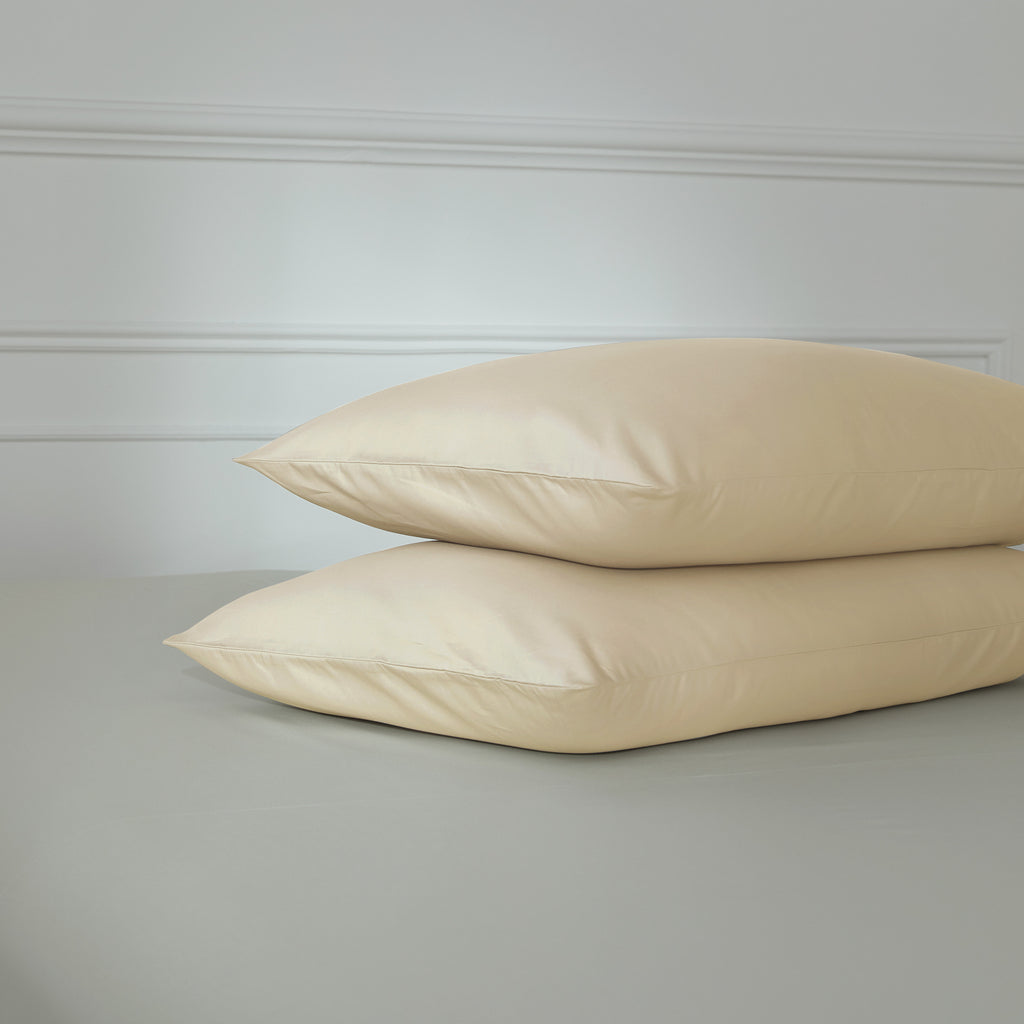330 Thread Count Long-Staple Cotton Sateen Pillowcase – Beige Collection