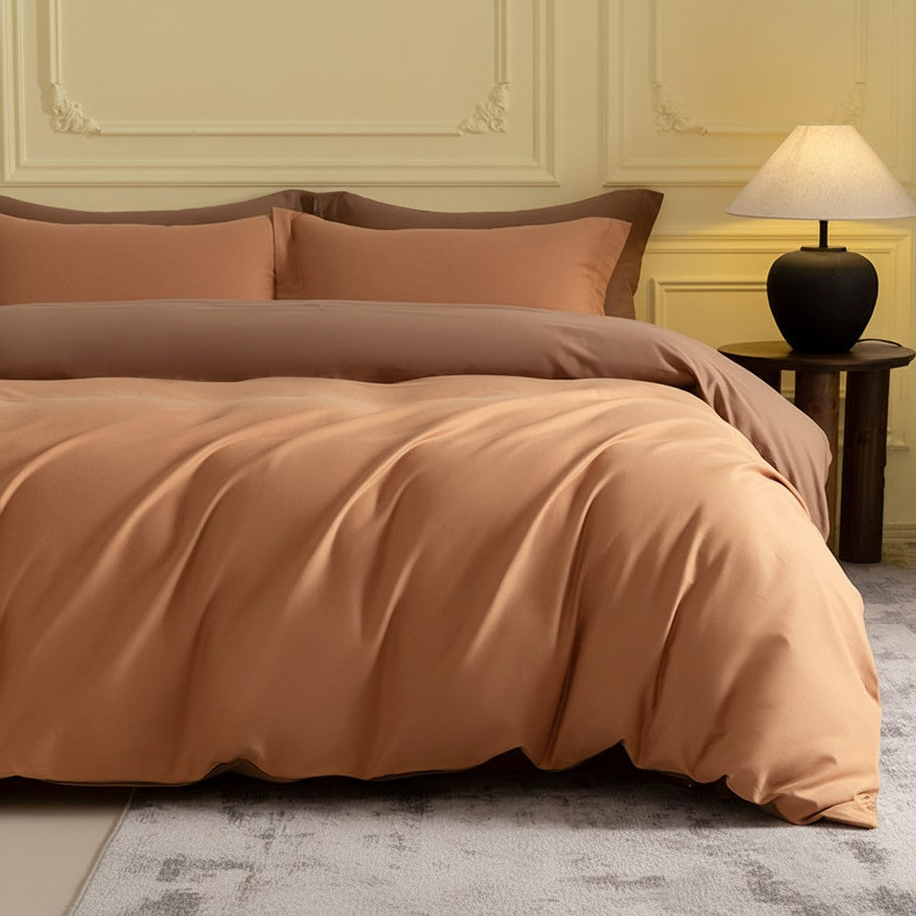 1000TC Luxury Double-Brushed Two-Tone Fitted Suite: Includes Complimentary Mulberry Silk Insert