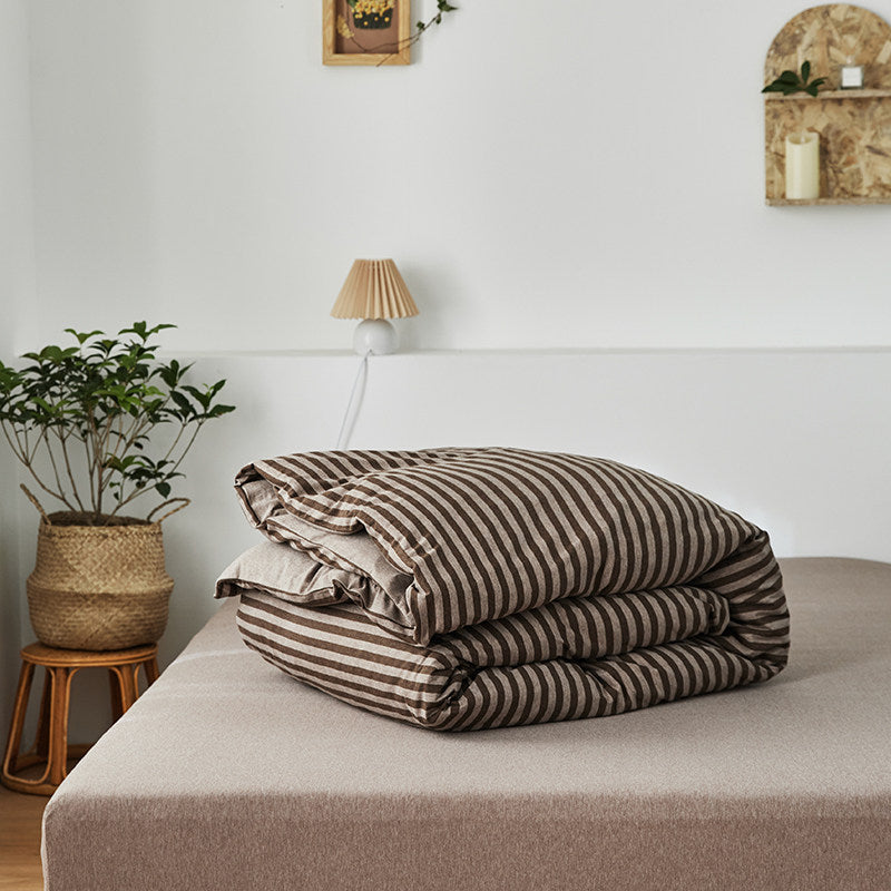 Classic Stripe Cotton Jersey Duvet Cover Set