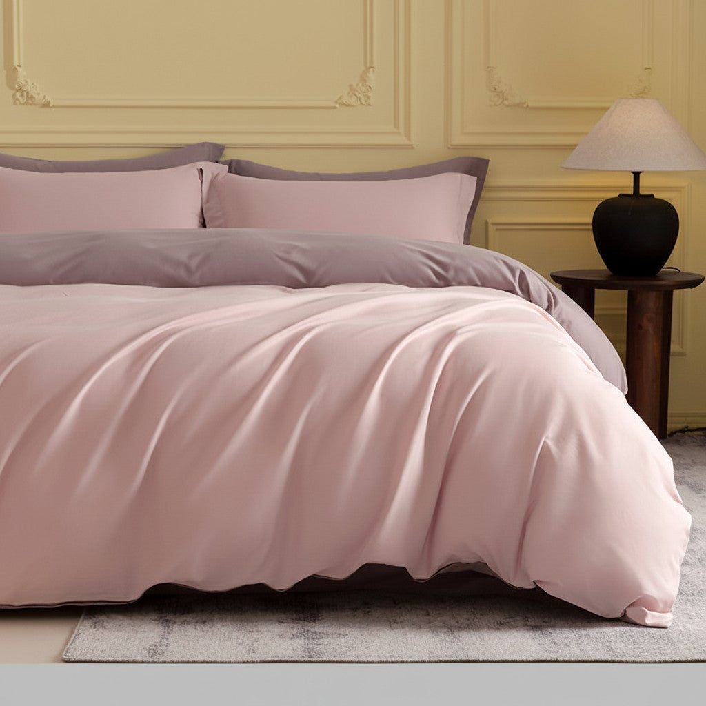 1000TC Luxury Double-Brushed Two-Tone Fitted Suite: Includes Complimentary Mulberry Silk Insert