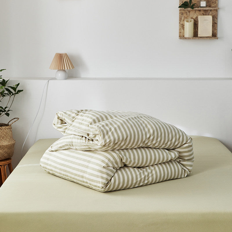 Classic Stripe Cotton Jersey Duvet Cover Set