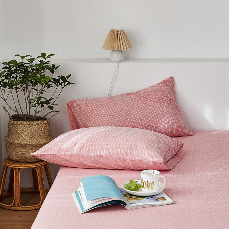 Fine Stripe Cotton Jersey Pillowcase