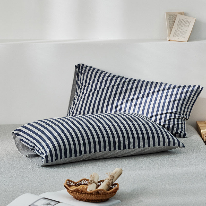 Classic Stripe Cotton Jersey Pillowcase