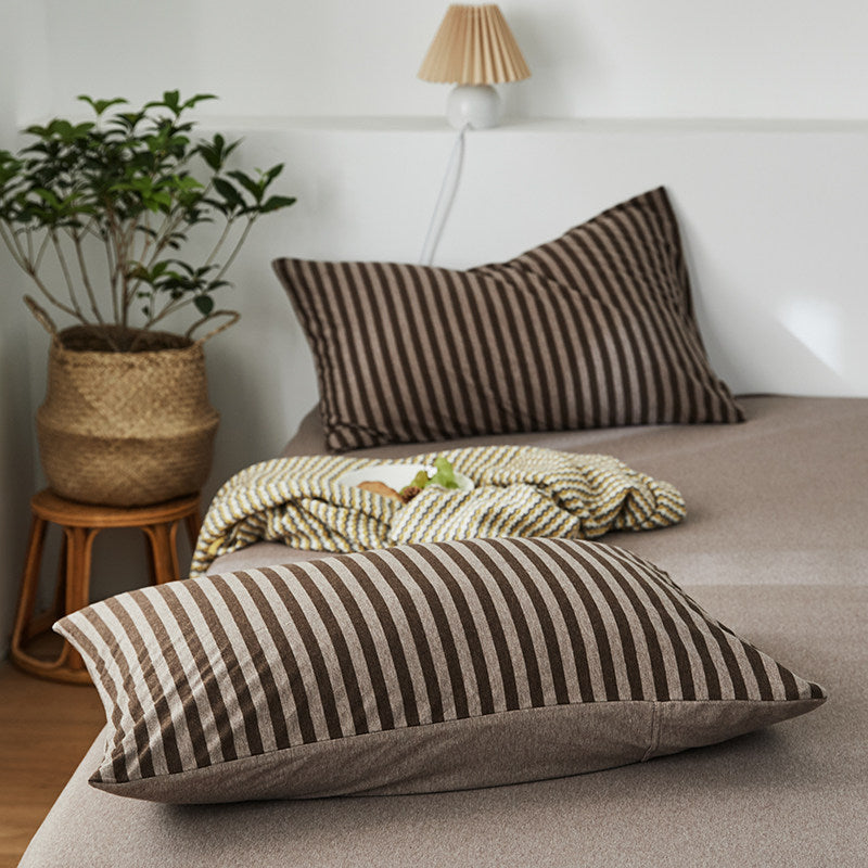 Classic Stripe Cotton Jersey Pillowcase