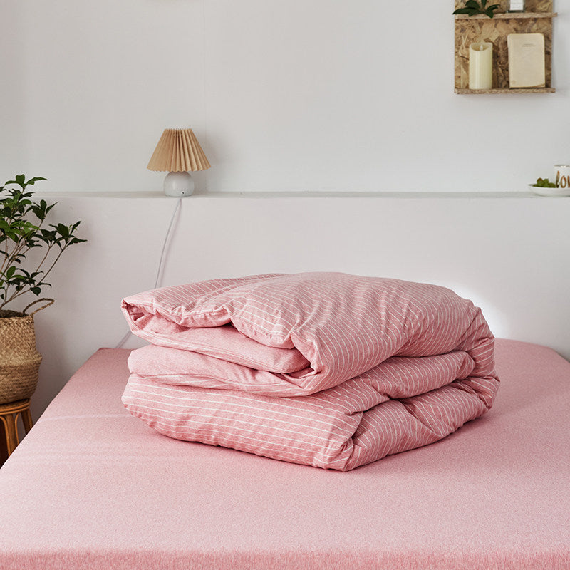 Fine Stripe Cotton Jersey Duvet Cover