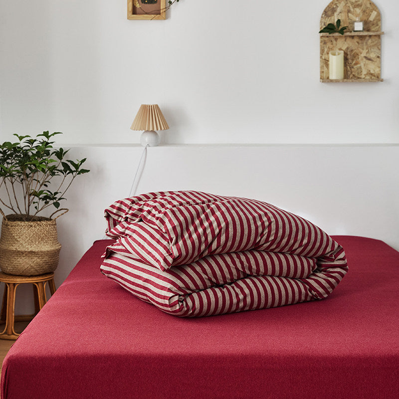 Classic Stripe Cotton Jersey Duvet Cover