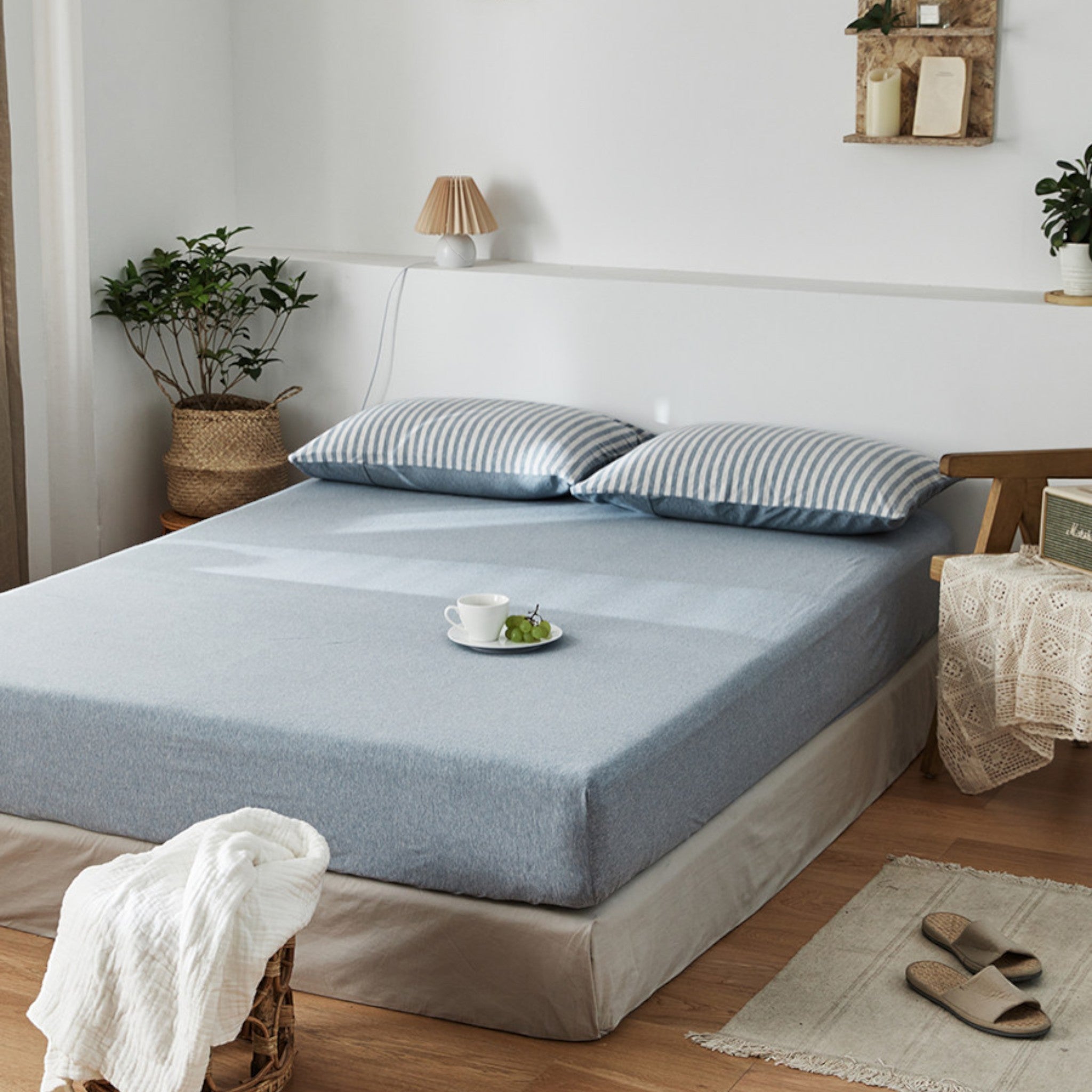 Plain Cotton Jersey Fitted Sheet
