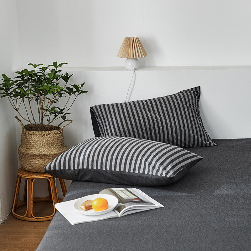 Classic Stripe Cotton Jersey Duvet Cover Set
