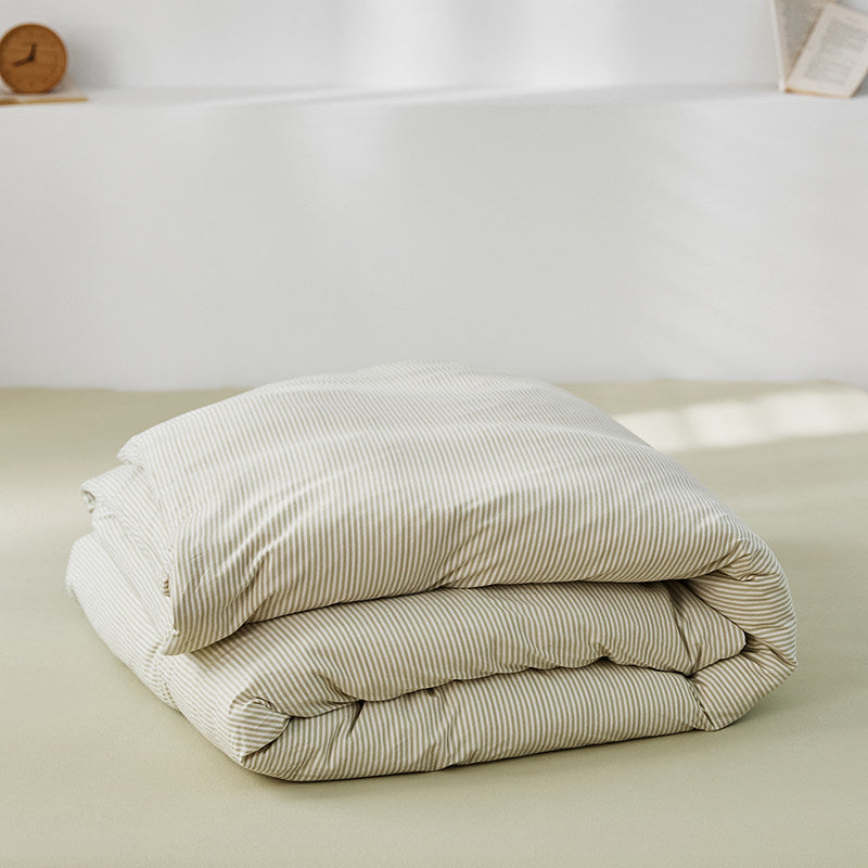 Fine Stripe Cotton Jersey Duvet Cover