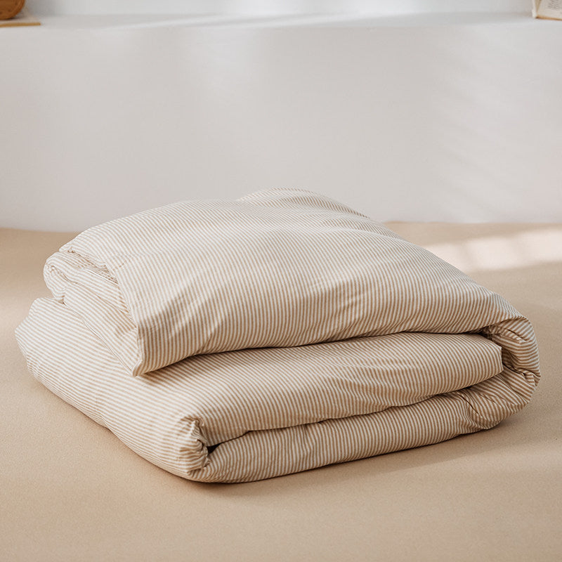 Fine Stripe Cotton Jersey Duvet Cover