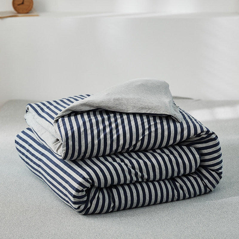 Classic Stripe Cotton Jersey Duvet Cover