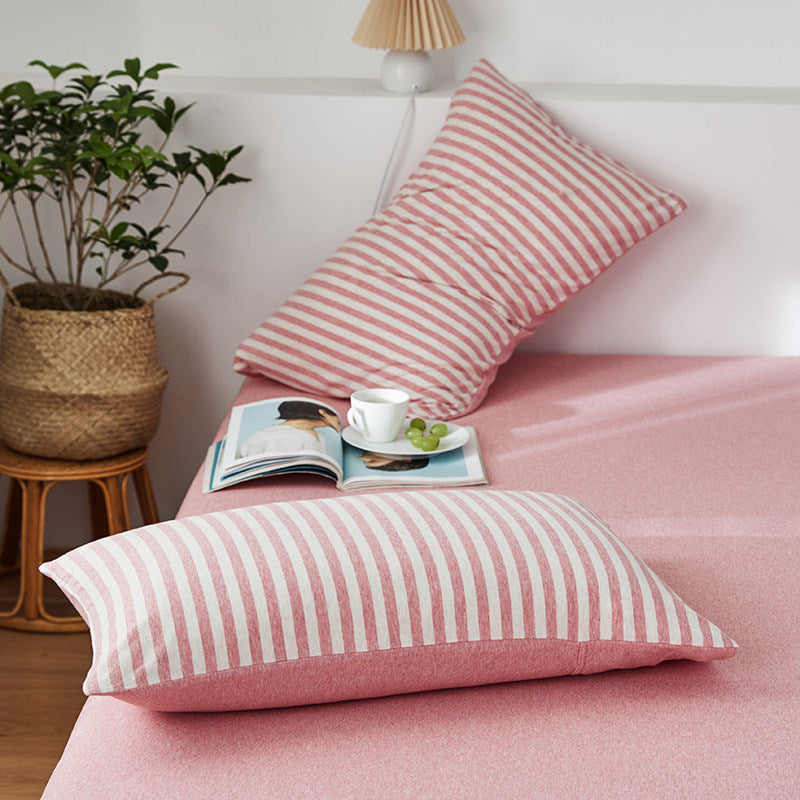 Classic Stripe Cotton Jersey Pillowcase