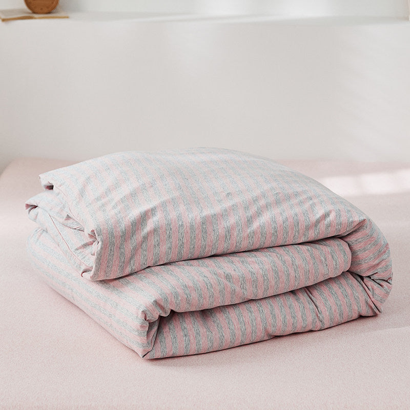 Classic Stripe Cotton Jersey Duvet Cover Set