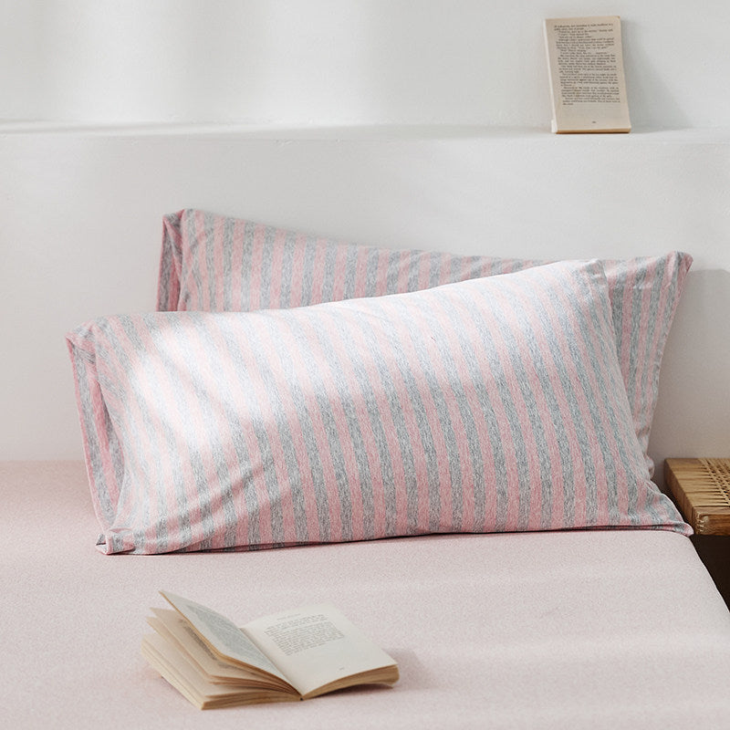 Classic Stripe Cotton Jersey Pillowcase