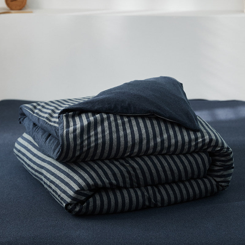 Classic Stripe Cotton Jersey Duvet Cover